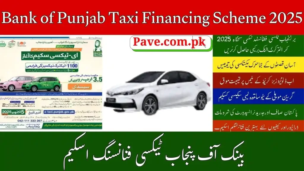 Bank of Punjab Taxi Financing Scheme