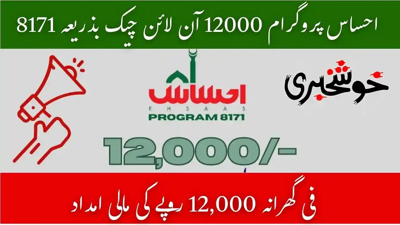 Ehsaas Program 12000 Online Check via 8171 – Payment Status 2025 1 Ehsaas Program 12000 Online Check via 8171