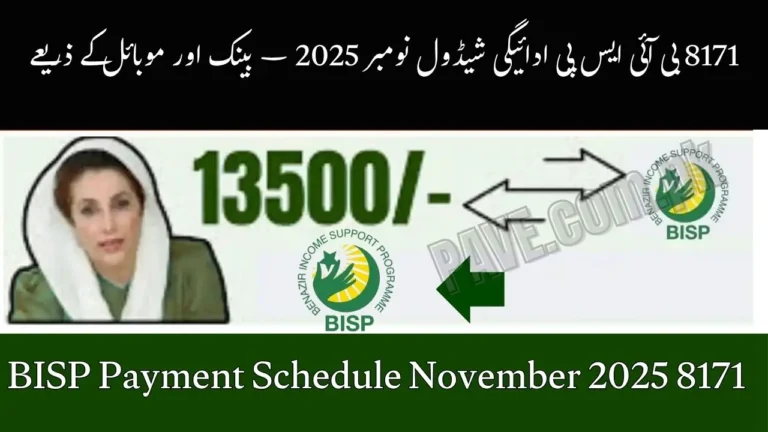 8171 BISP Payment Schedule November 2025 – Bank & Mobile 1 8171 BISP Payment Schedule November 2025