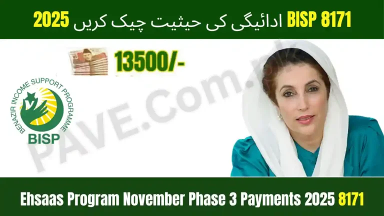 8171 Ehsaas Program November Phase 3 Payments 2025