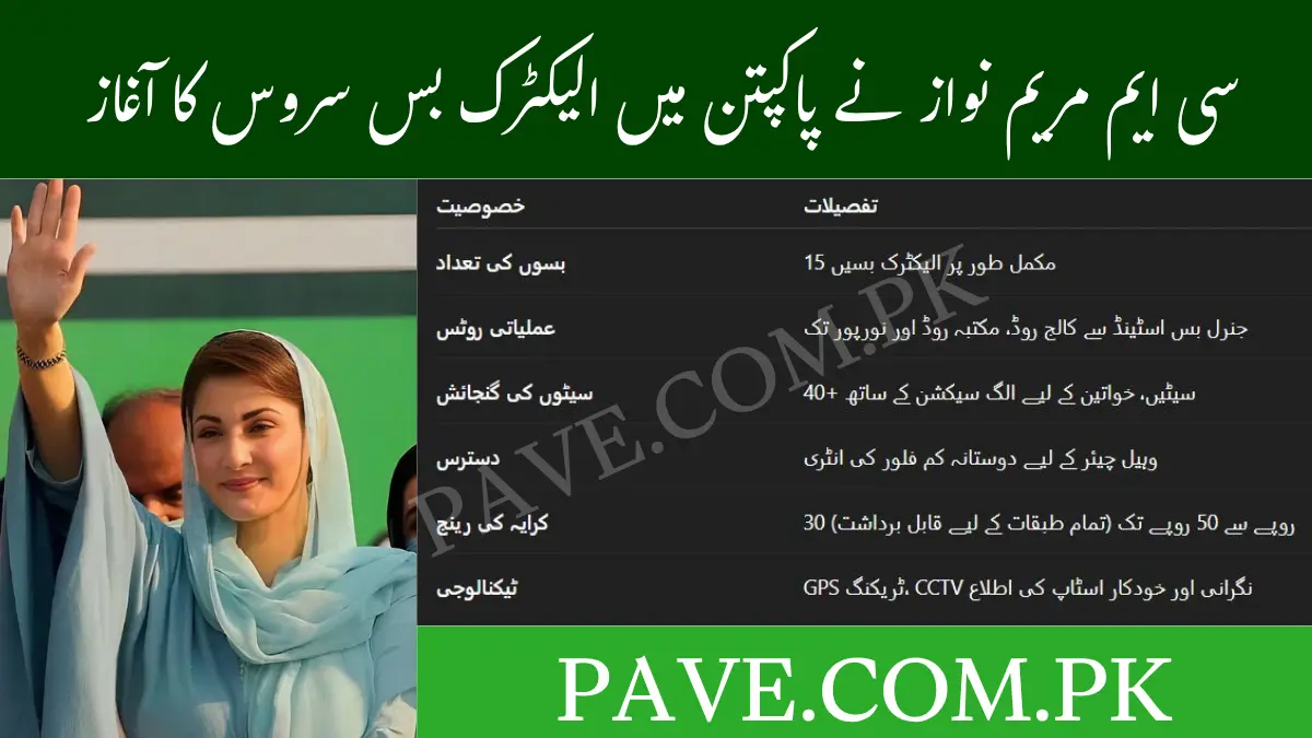 CM Maryam Nawaz Launches Electric Bus Service in Pakpattan 2025 – A New Era of Green Transport 1 CM Maryam Nawaz Launches Electric Bus Service in Pakpattan 2025