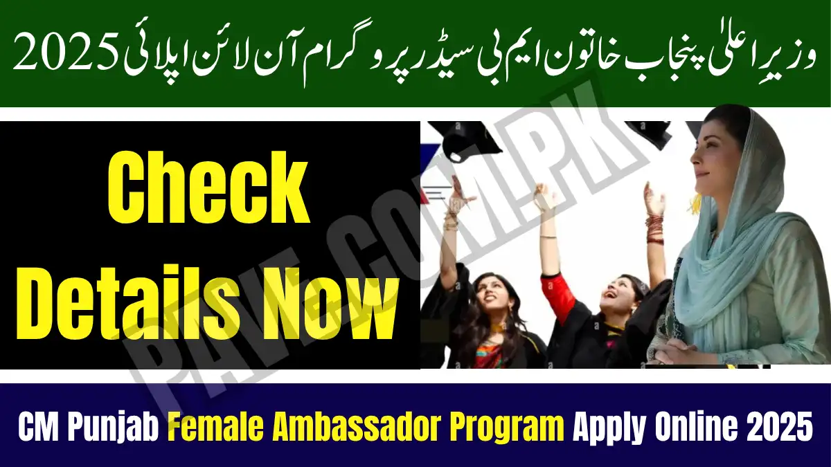 CM Punjab Female Ambassador Program Apply Online 2025 – Registration & Benefits 1 CM Punjab Female Ambassador Program Apply Online 2025