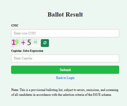 Check PAVE Balloting Status Online