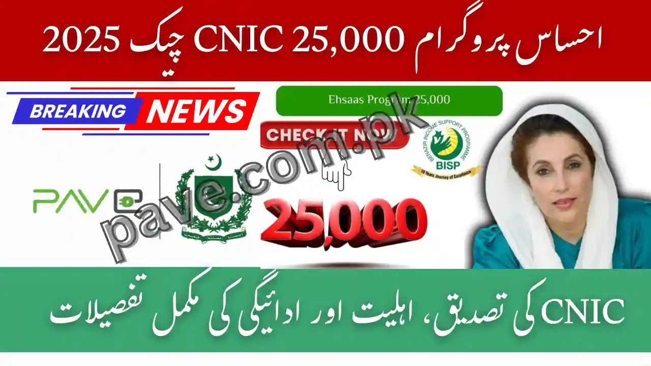 Ehsaas Program 25000 CNIC Check
