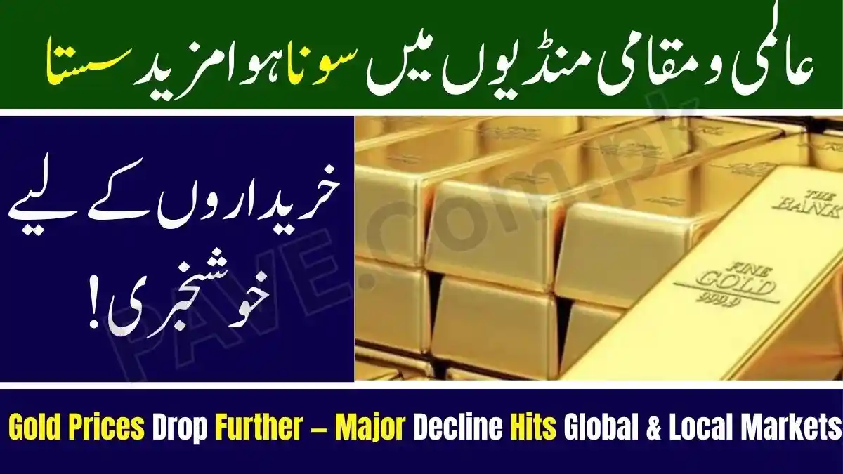 Gold Prices Drop Further — Major Decline Hits Global & Local Markets