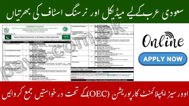 Government of Pakistan Announces OEC Saudi Arabia Jobs 2025