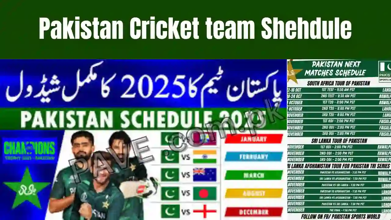 Pakistan Cricket Matches 2025 – Complete Schedule 1 Pakistan Cricket Matches 2025