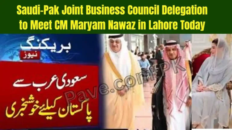 Saudi-Pak Joint Business Council Delegation to Meet CM Maryam Nawaz in Lahore Today
