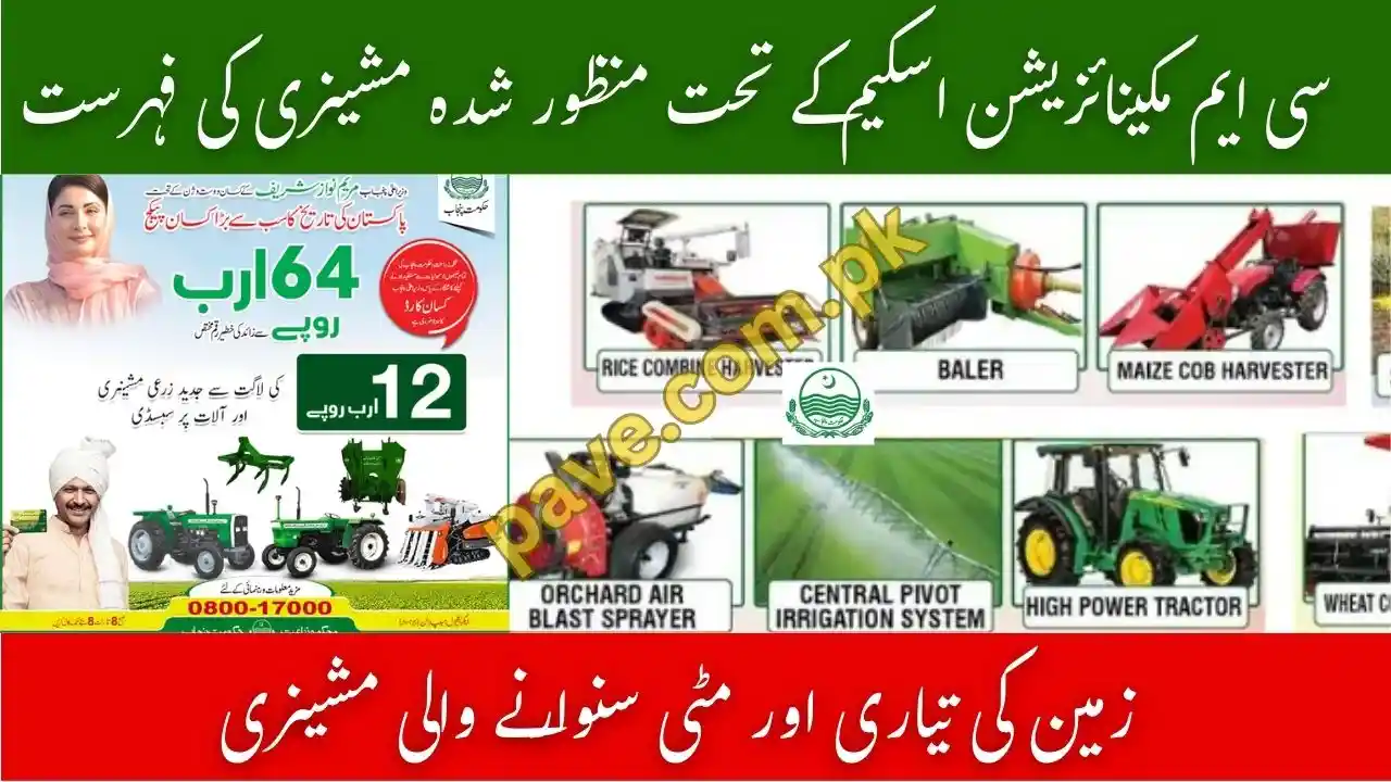 List of Approved Machinery Under CM Mechanization Scheme 1 List of Approved Machinery Under CM Mechanization Scheme