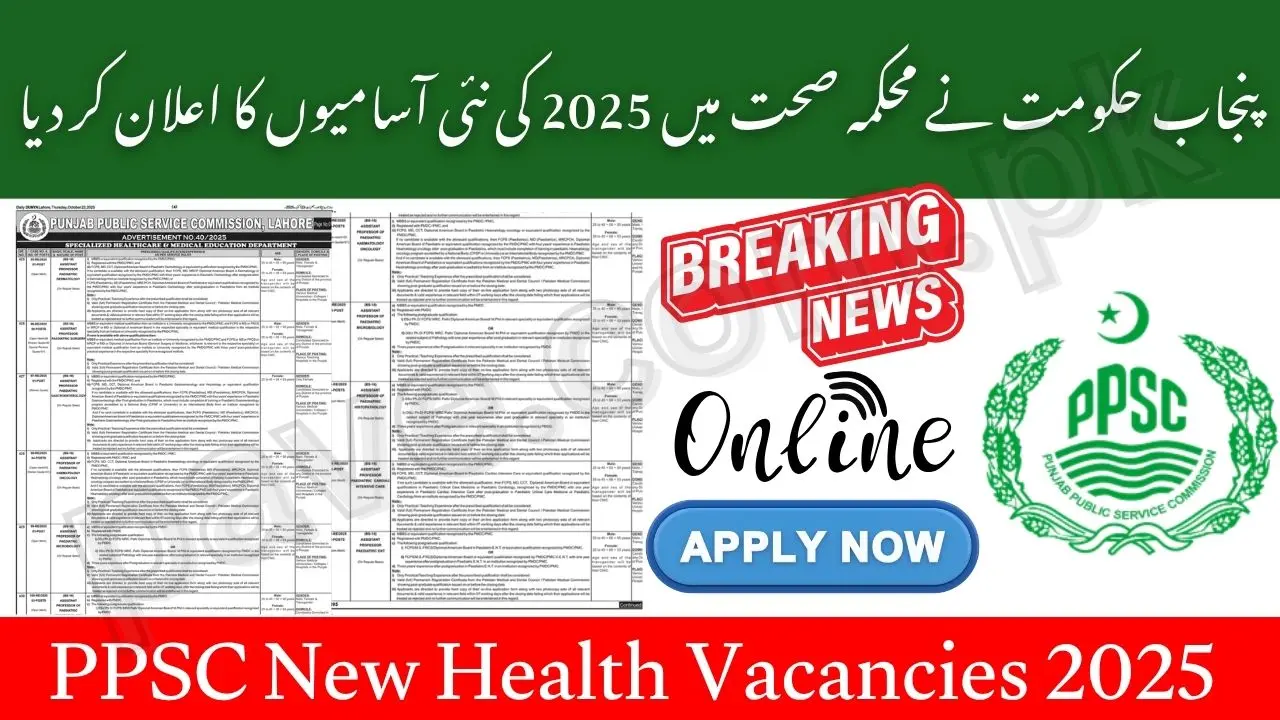 Punjab Govt Announces New Health Vacancies 2025