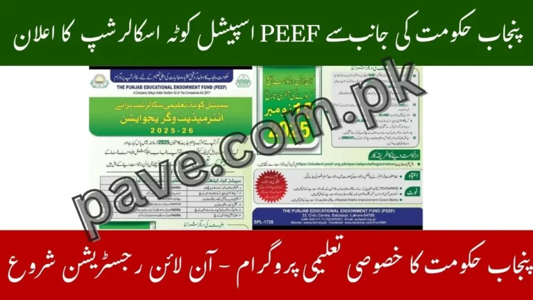 Punjab Govt Announces PEEF Scholarship 2025–26 – Special Quota for Orphans, Minorities & Disabled Students 6 Punjab Govt Announces PEEF Scholarship 2025–26