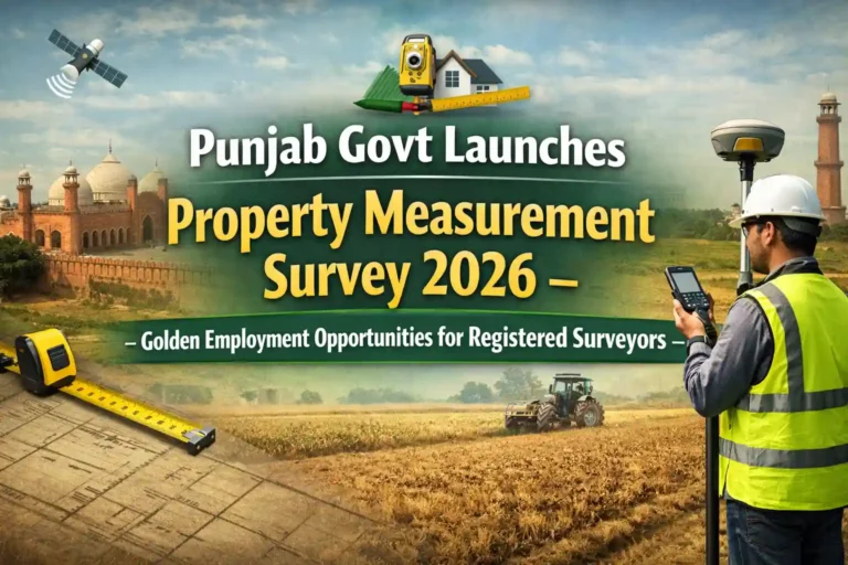 Punjab Govt Launches Property Measurement Survey 2026 – Golden Employment Opportunities for Registered Surveyors 4 Punjab Govt Launches Property Measurement Survey 2026 – Golden Employment Opportunities for Registered Surveyors