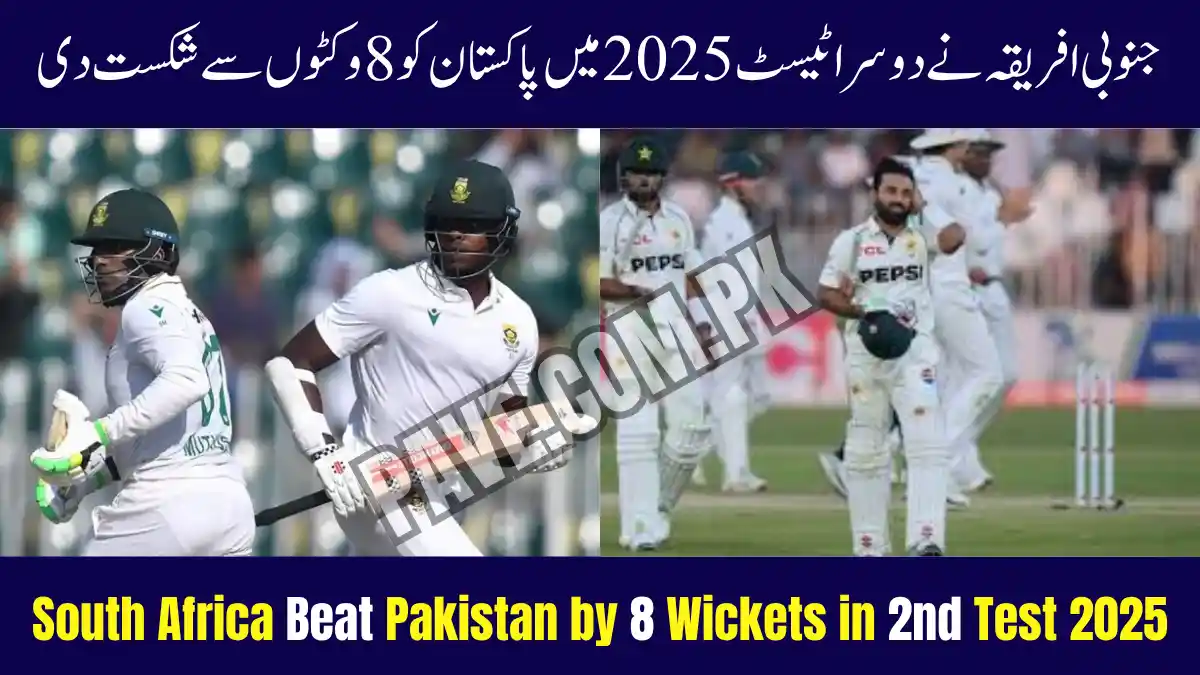 Breaking News: South Africa Beat Pakistan by 8 Wickets in 2nd Test 2025 — Series Ends 1-1 1 South Africa Beat Pakistan by 8 Wickets in 2nd Test 2025
