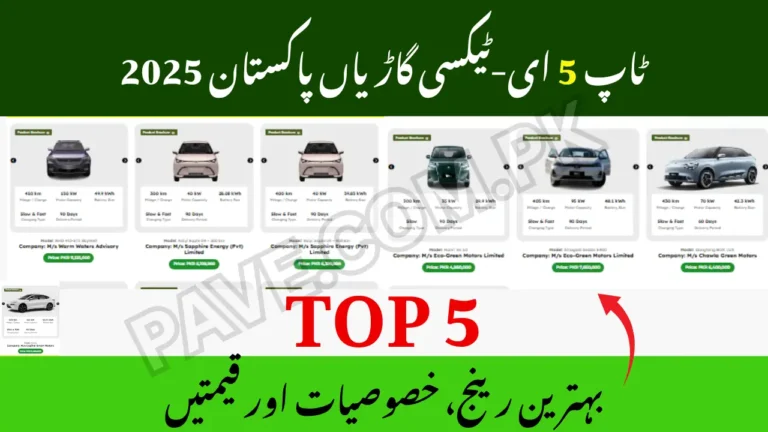 Top 5 E-Taxi Cars in Pakistan