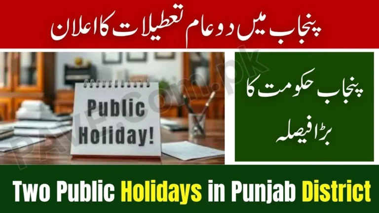 Two Public Holidays Announced in Punjab District This Week