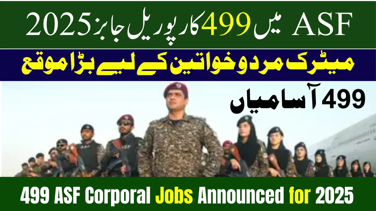 499 ASF Corporal Jobs Announced for 2025 – Big Opportunity for Matric Male & Female 1 499 ASF Corporal Jobs Announced for 2025