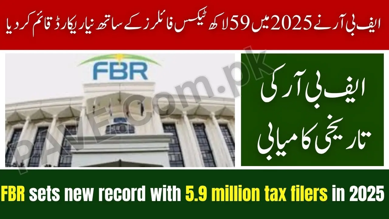 Record Alert: FBR 5.9 Million Tax Filers 2025 Set New Benchmark for Pakistan 1 FBR 5.9 Million Tax Filers 2025 Set New Benchmark for Pakistan