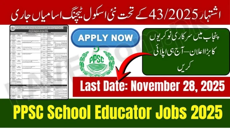 PPSC School Educator Jobs 2025