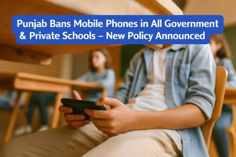Punjab Bans Mobile Phones in All Government & Private Schools – New Policy Announced 5 Punjab Bans Mobile Phones in Schools