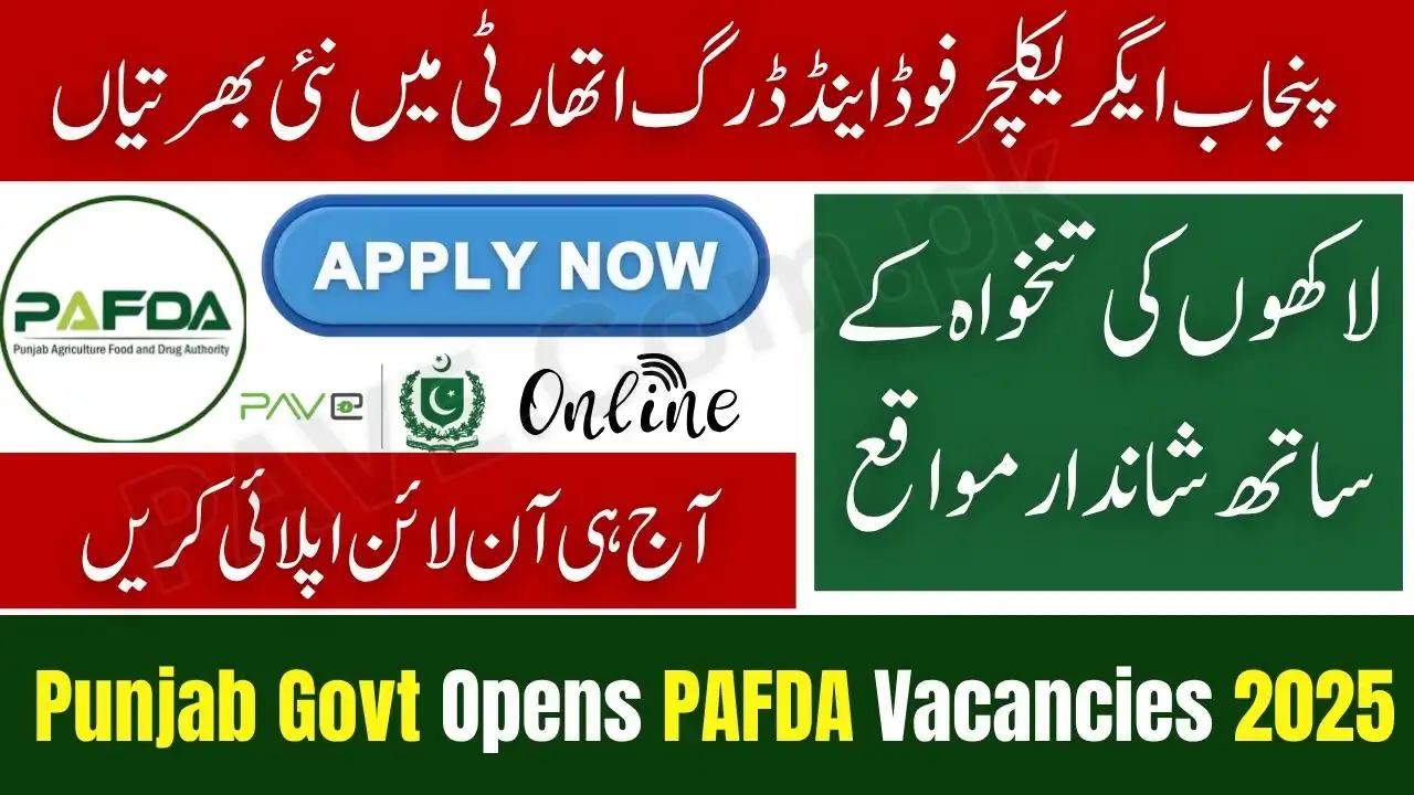 Punjab Govt Announces PAFDA Jobs 2025