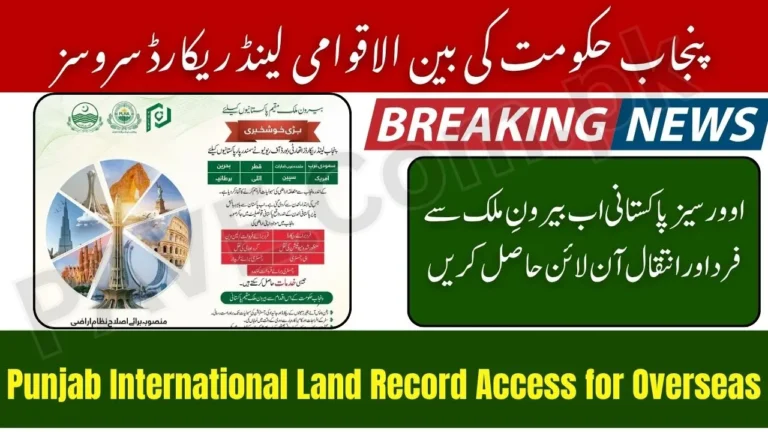 Punjab Launches International Land Record Access for Overseas Pakistanis
