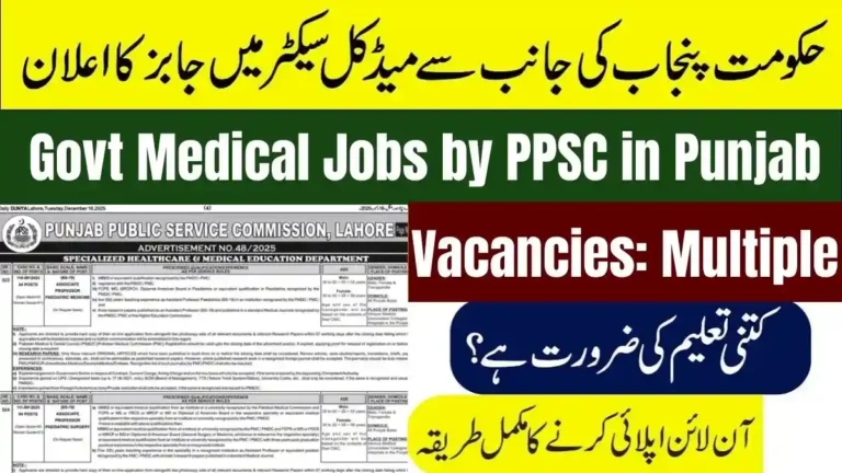 Govt Medical Jobs Announced by PPSC in Punjab Ad 48