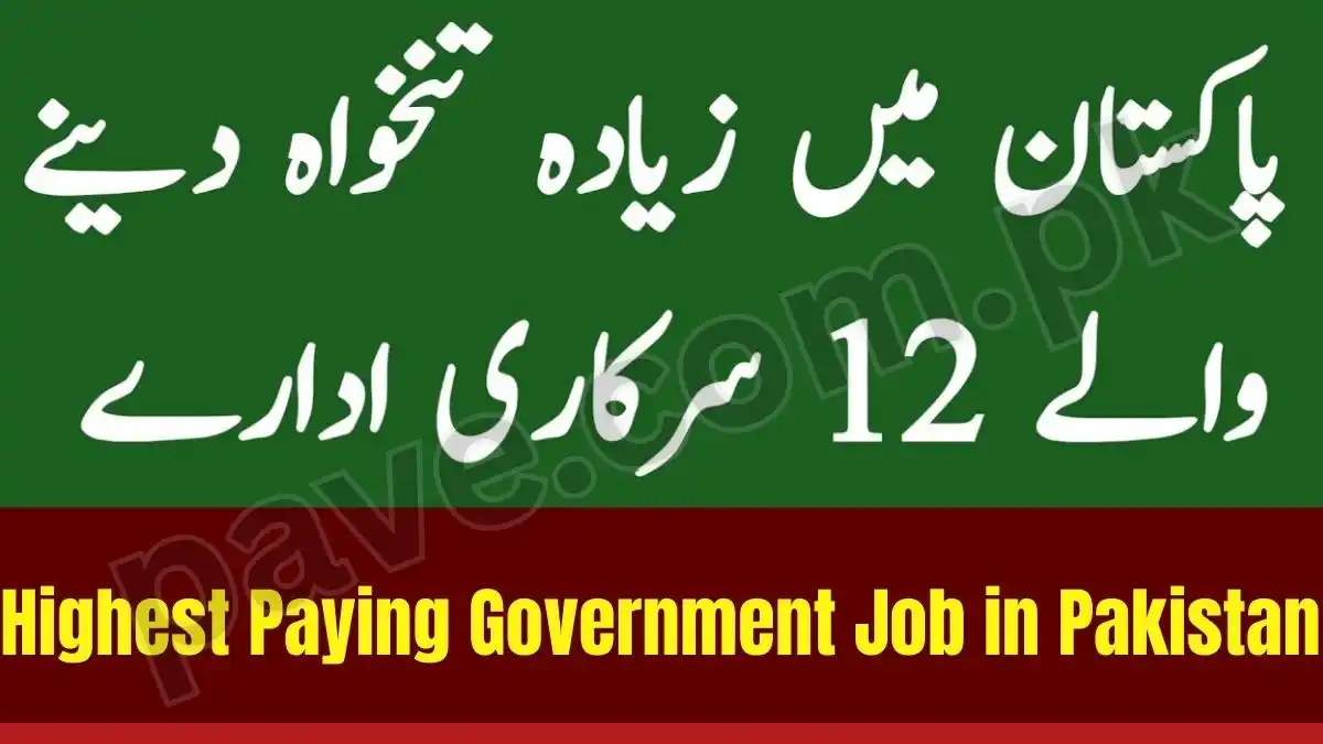 Highest Paying Government Job in Pakistan