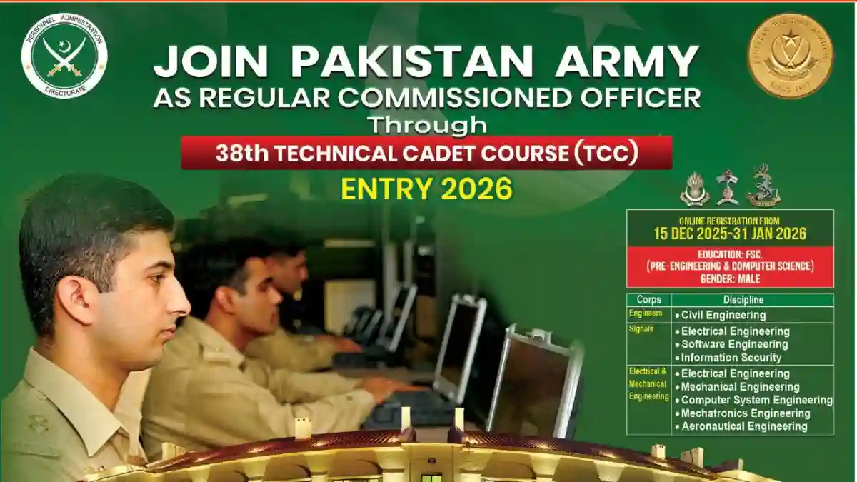 Pakistan Army Technical Cadet Course 2026 Announced