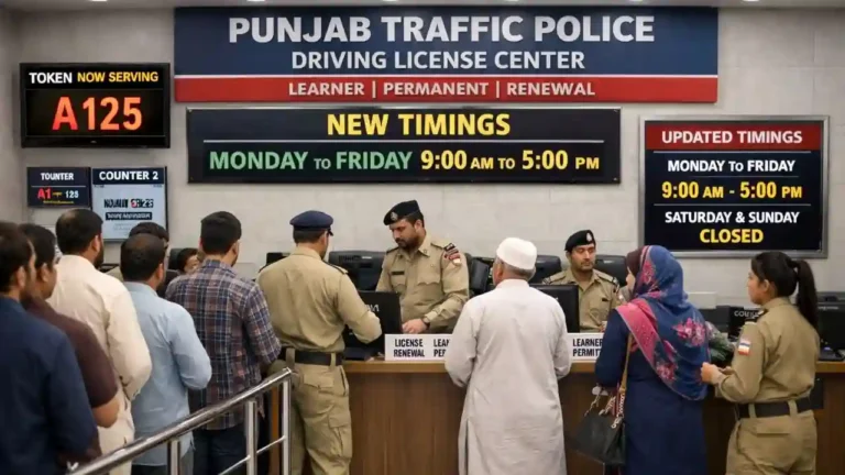 New Timing Announced for Driving License Centers in Punjab