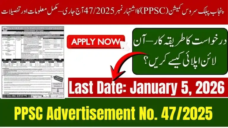 PPSC Advertisement No. 472025 Released Today