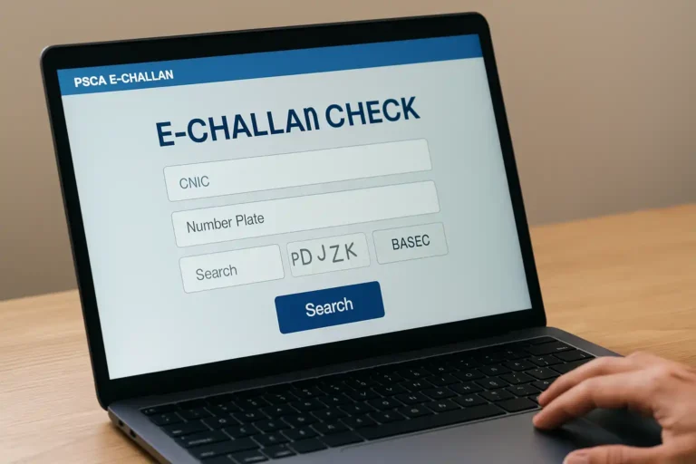 PSCA E-Challan Website 2025