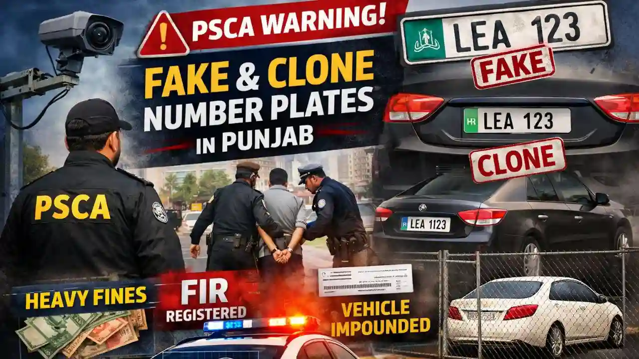 PSCA Issues Strong Warning Against Fake & Clone Number Plates in Punjab 1 PSCA Issues Strong Warning Against Fake & Clone Number Plates in Punjab