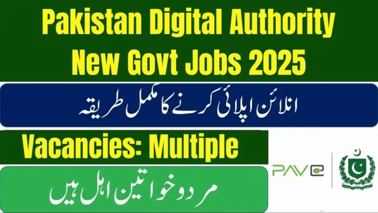 Pakistan Digital Authority New Govt Jobs 2025