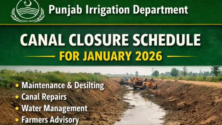 Punjab Irrigation Department Releases Canal Closure Schedule for January 2026 4 Punjab Irrigation Department Releases Canal Closure Schedule for January 2026