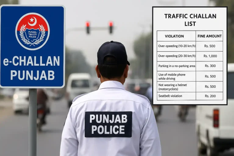 Punjab Traffic Challan Prices 2025 Revised
