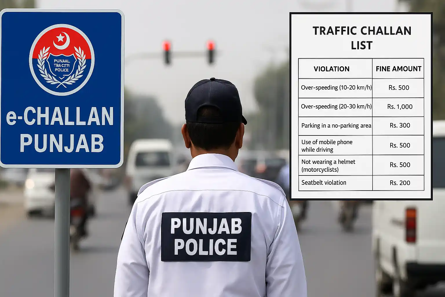 Punjab Traffic Challan Prices 2025 Revised