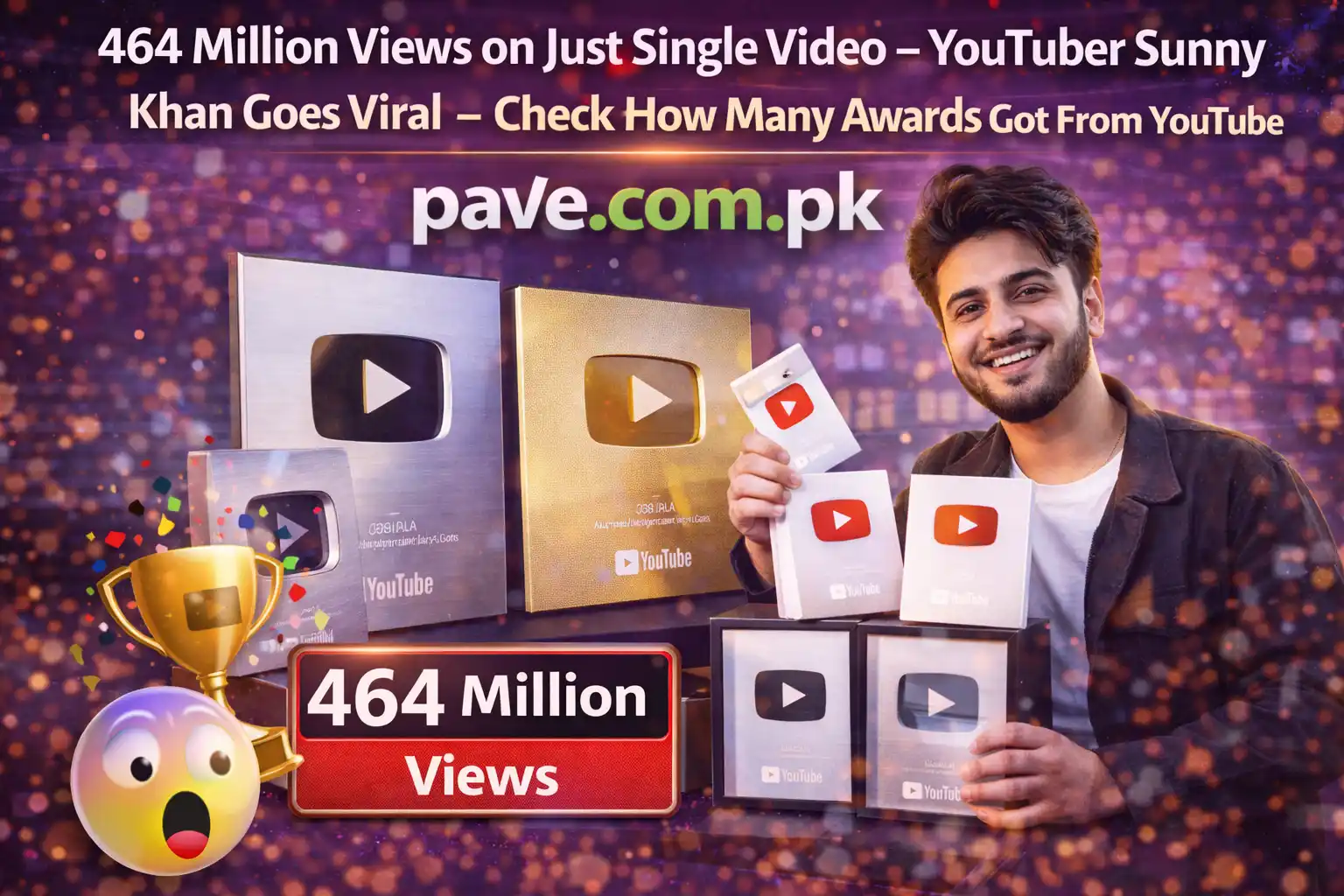 464 Million Views on Just Single Video – YouTuber Sunny Khan Goes Viral – Check How Many Awards Got From YouTube