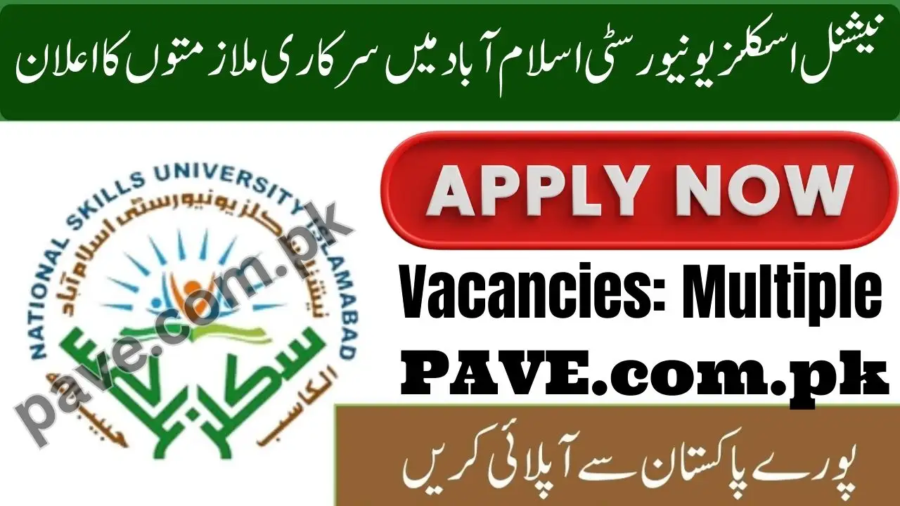 Government Jobs in Islamabad 2026 – National Skills University NSU Hiring 1 Government Jobs in Islamabad 2026