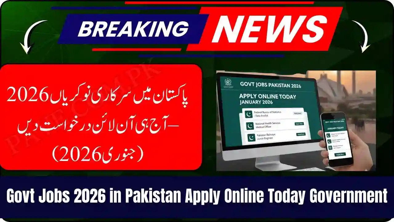 Govt Jobs 2026 in Pakistan Apply Online Today Government Jobs January 2026