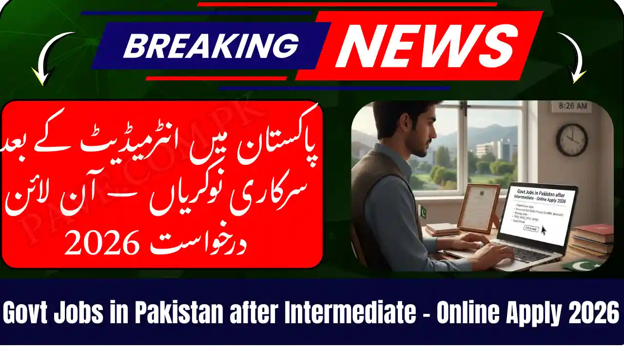 Govt Jobs in Pakistan after Intermediate – Online Apply 2026 1 Govt Jobs in Pakistan after Intermediate – Online Apply 2026