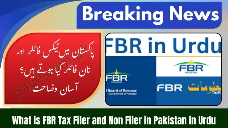 What is FBR Tax Filer and Non Filer in Pakistan in Urdu
