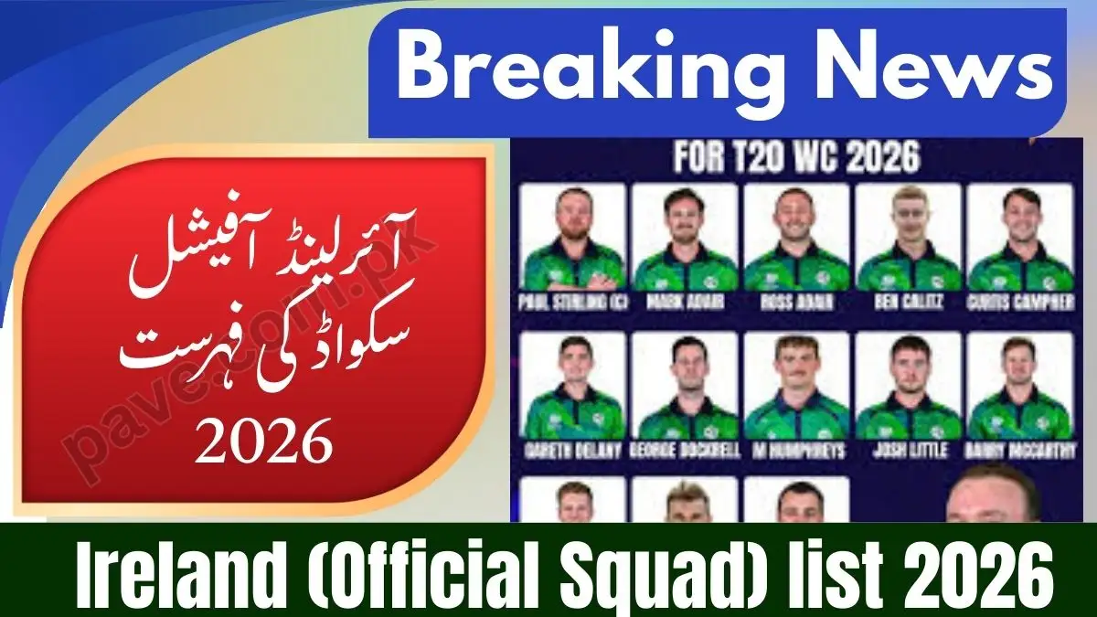 Ireland T20 World Cup 2026 Squad & Player List (Official)