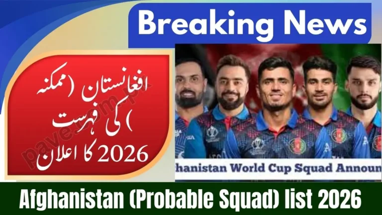 Afghanistan T20 World Cup 2026 Probable Squad – Player List & Roles