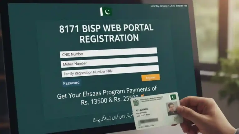 How to Create Account on 8171 BISP Web Portal Registration with CNIC For Rs 13500 & Rs 25000 Payment