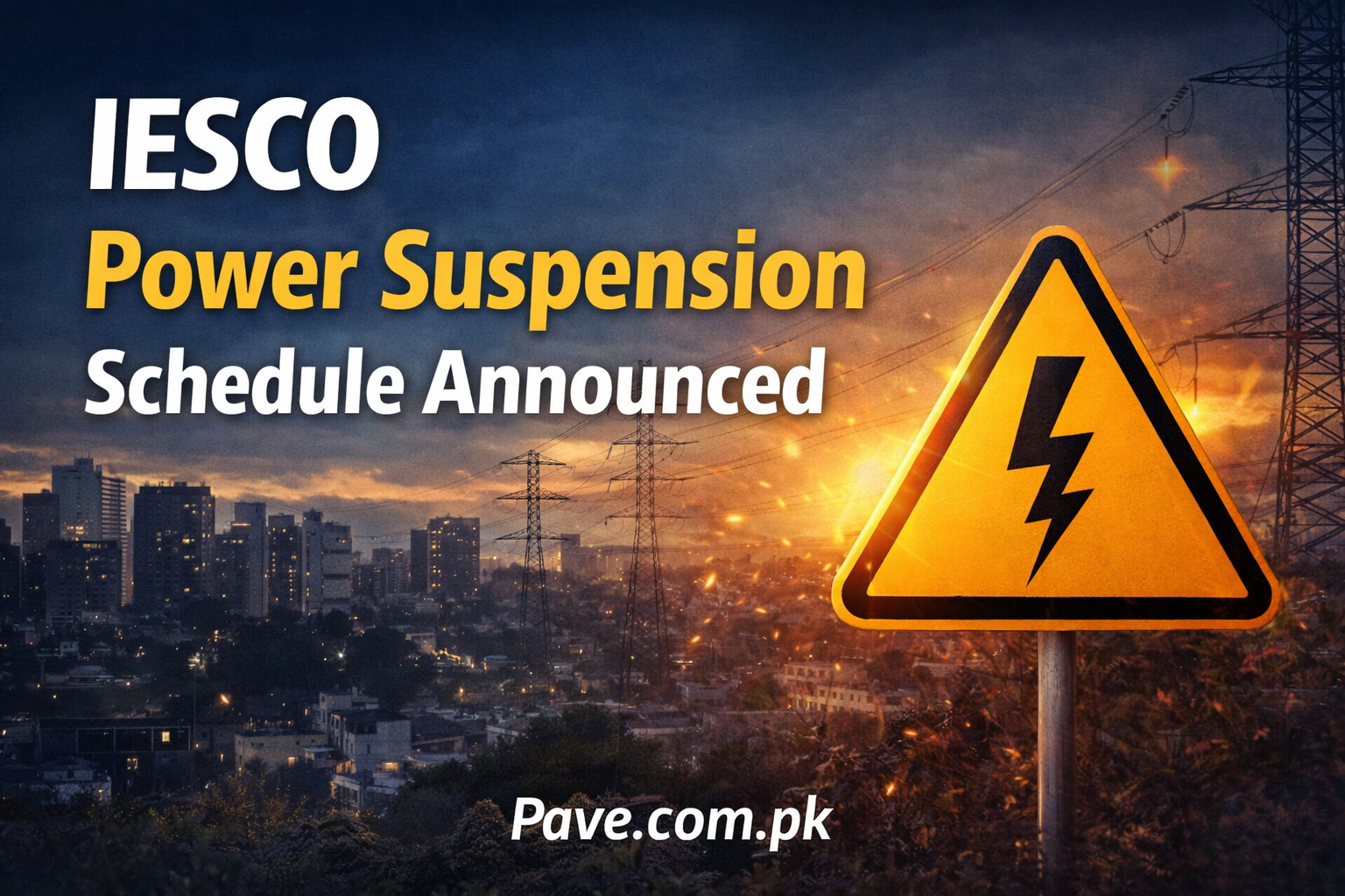 IESCO Power Suspension Schedule Announced – Affected Areas List