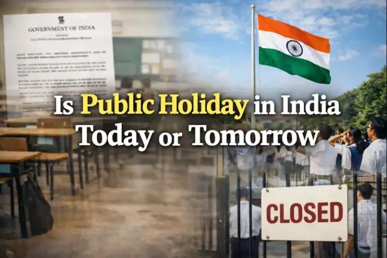 Is Public holiday in India Today or Tomorrow