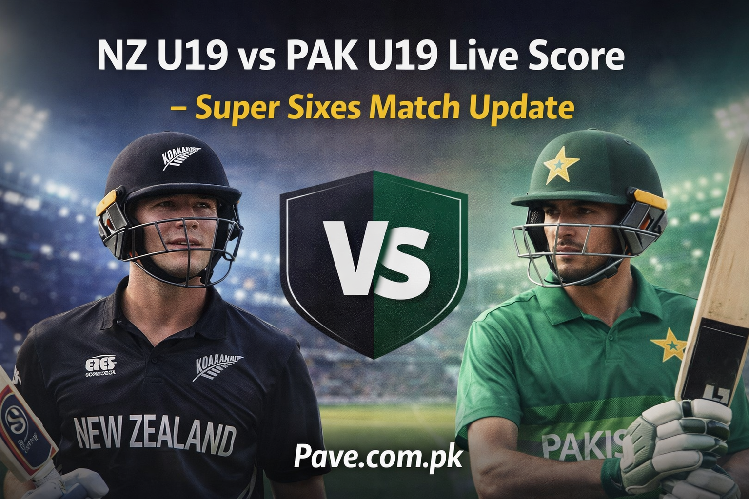 NZ U19 vs PAK U19 Live Score – Super Sixes Match Update