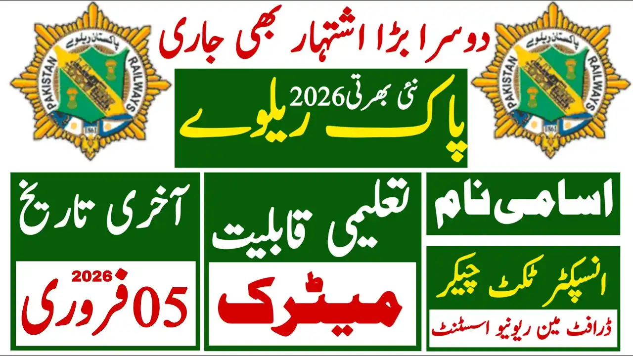 Breaking News: Pakistan Railways Announces New Jobs for Matric and Diploma Holders 1 Pakistan Railways Jobs 2026 Announced for Matric & Diploma Holders