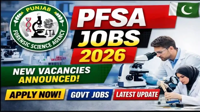 Punjab Forensic Science Agency Jobs 2026