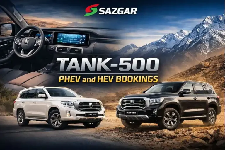 Sazgar Starts TANK-500 PHEV/HEV Models Booking from January 26th in Pakistan